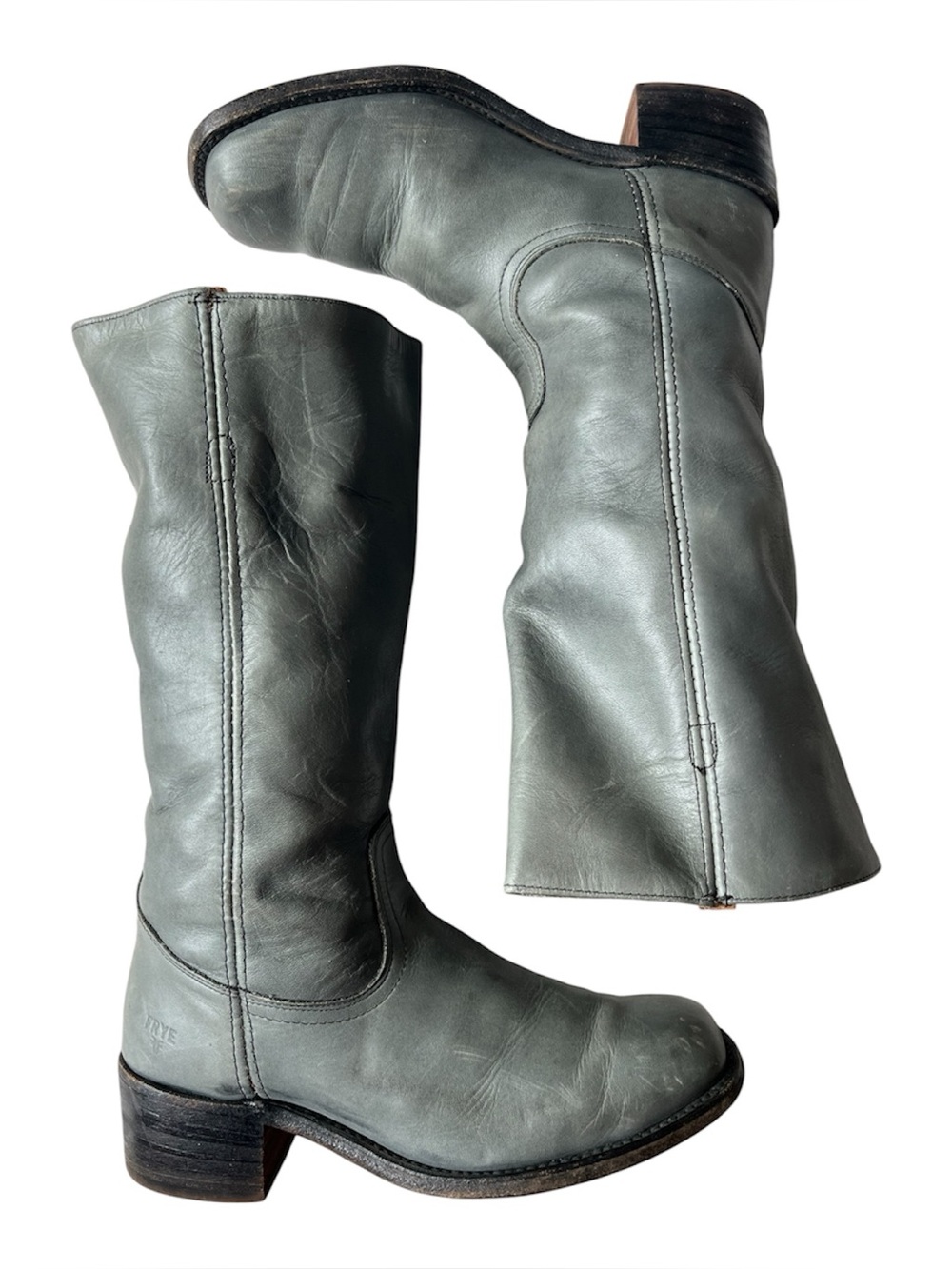 VINTAGE FRYE CAMPUS BOOTS TALL WOMENS 8.5 BLUE GRAY